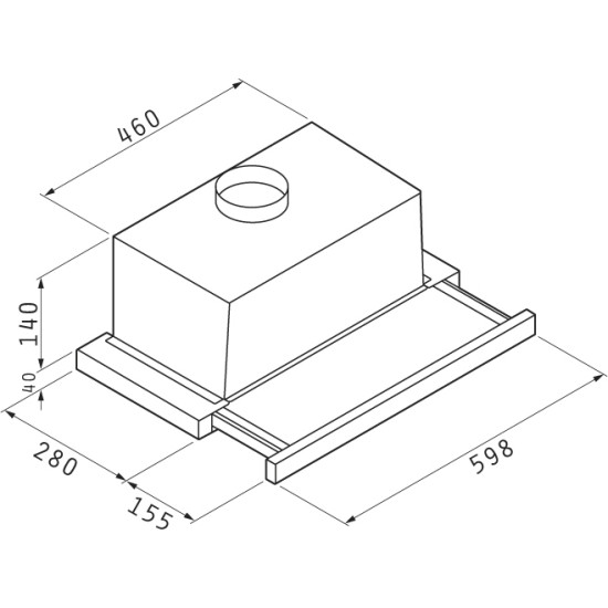 Pyramis Essential Slim Turbo Συρόμενος Απορροφητήρας 60cm Inox  