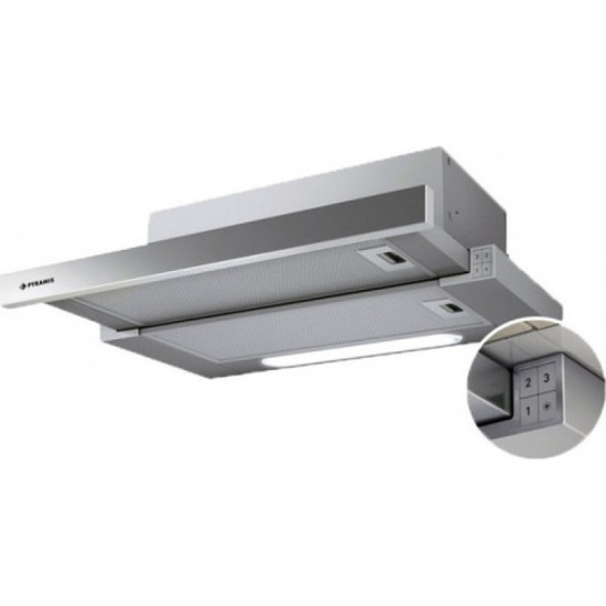 Pyramis Essential Slim Turbo Συρόμενος Απορροφητήρας 60cm Inox  