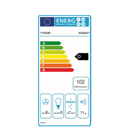 Pyramis Essential Slim Turbo Συρόμενος Απορροφητήρας 60cm Inox  