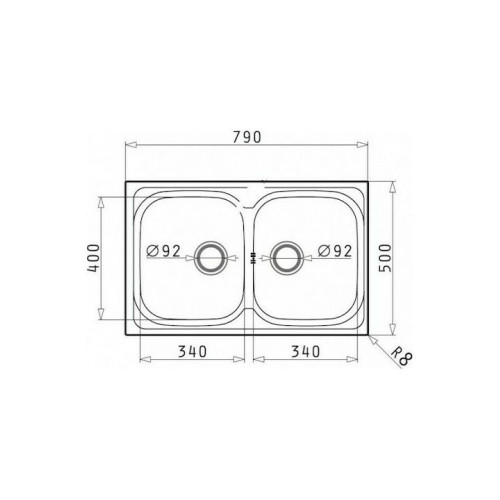 Maidtec Derby 2B Ένθετος Νεροχύτης Inox Σατινέ Μ79xΠ50cm Ασημί 100185601