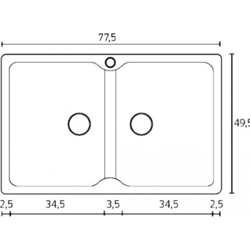 Sanitec Classic 340 Ένθετος Νεροχύτης 78x50cm White