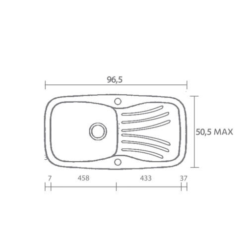 Sanitec Classic 308  Νεροχύτης 97x51 cm