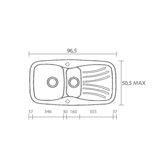 Sanitec Classic 309  Νεροχύτης 97x51 cm
