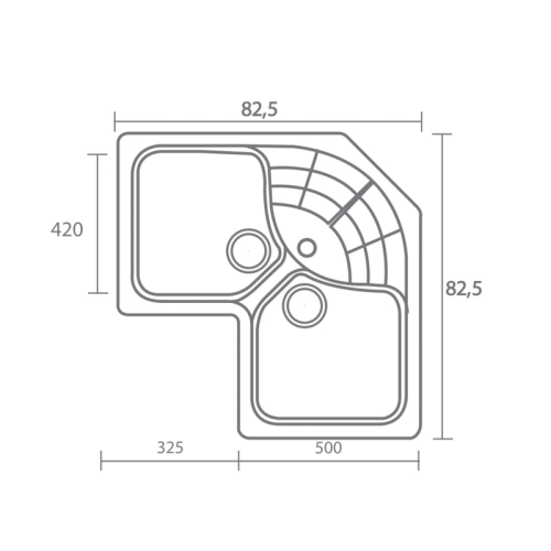 Sanitec Classic 310  Νεροχύτης 83x83x50 cm