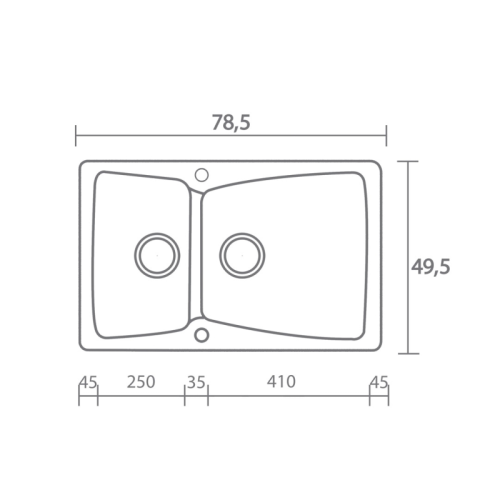 Sanitec Classic 320  Νεροχύτης 79x50 cm