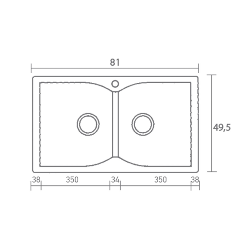 Sanitec Classic 322  Νεροχύτης 81x50 cm