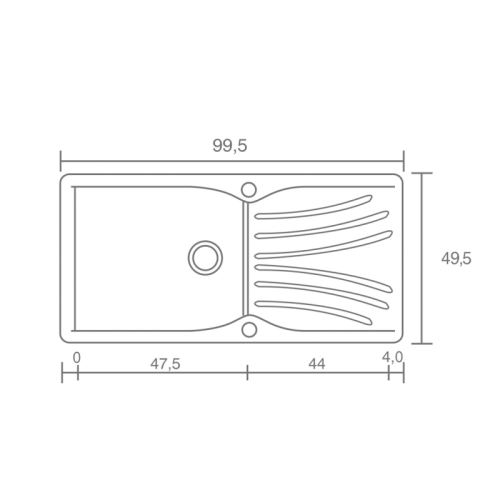 Sanitec Classic 324  Νεροχύτης 100x50 cm