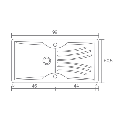 Sanitec Classic 328  Νεροχύτης 99x51 cm
