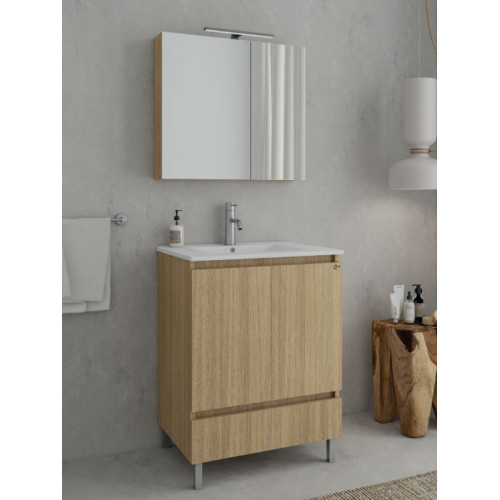 Drop Delta 60 Slavonia Oak 5FDL060SO Έπιπλο Μπάνιου