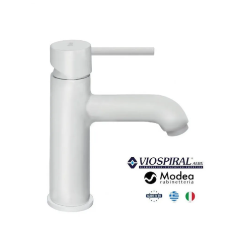Viospiral Modea Etna White Matt 00-07001/1W Αναμεικτική Μπαταρία Νιπτήρα Πλήρες Σετ Λευκή