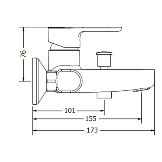 Viospiral Modea Drop Chrome 00-08502 Αναμεικτική Μπαταρία Λουτρού Πλήρες Σετ Χρωμέ 