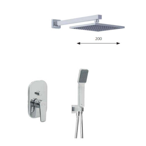 Viospiral Modea Optima 00-07710 Ντουζιέρα Εντοιχισμού Πλήρες Σετ Χρωμέ