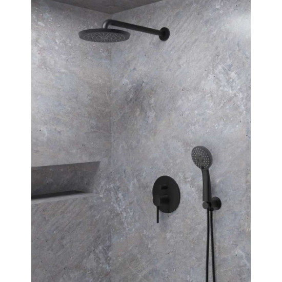 Viospiral Modea Etna Minimal 00-08700/B Ντουζιέρα Εντοιχισμού Πλήρες Σετ Black Matt