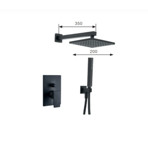 Viospiral Modea Pietra Black 00-06710/B Ντουζιέρα Εντοιχισμού Πλήρες Σετ Μαύρη