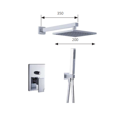 Viospiral Modea Pietra 00-06710 Ντουζιέρα Εντοιχισμού Πλήρες Σετ Χρωμέ