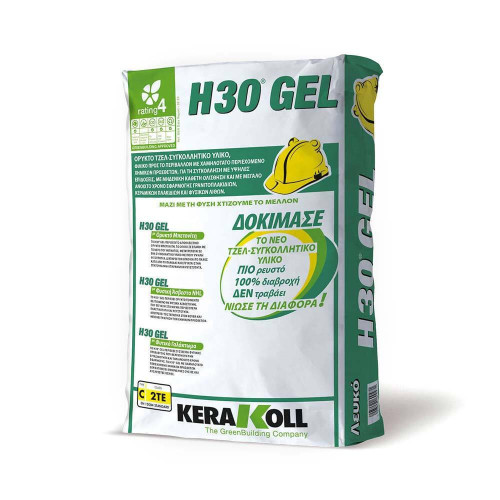 Κόλλα H30 GEL Kerakoll λευκή κατηγορίας C2TE για εσωτερικό και εξωτερικό χώρο
